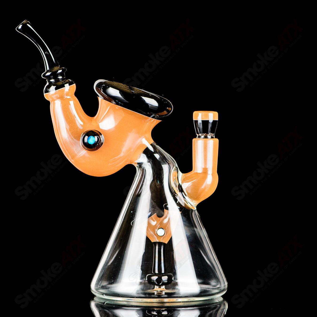 JMass Inoculated Sherly Rig for concentrates, featuring intricate glass design with vibrant colors and detailed craftsmanship.