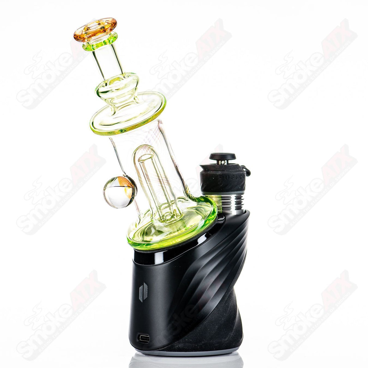Ion Puffco water top by Gatez Glass, clear glass Puffco accessory with water chamber for enhanced vaping experience