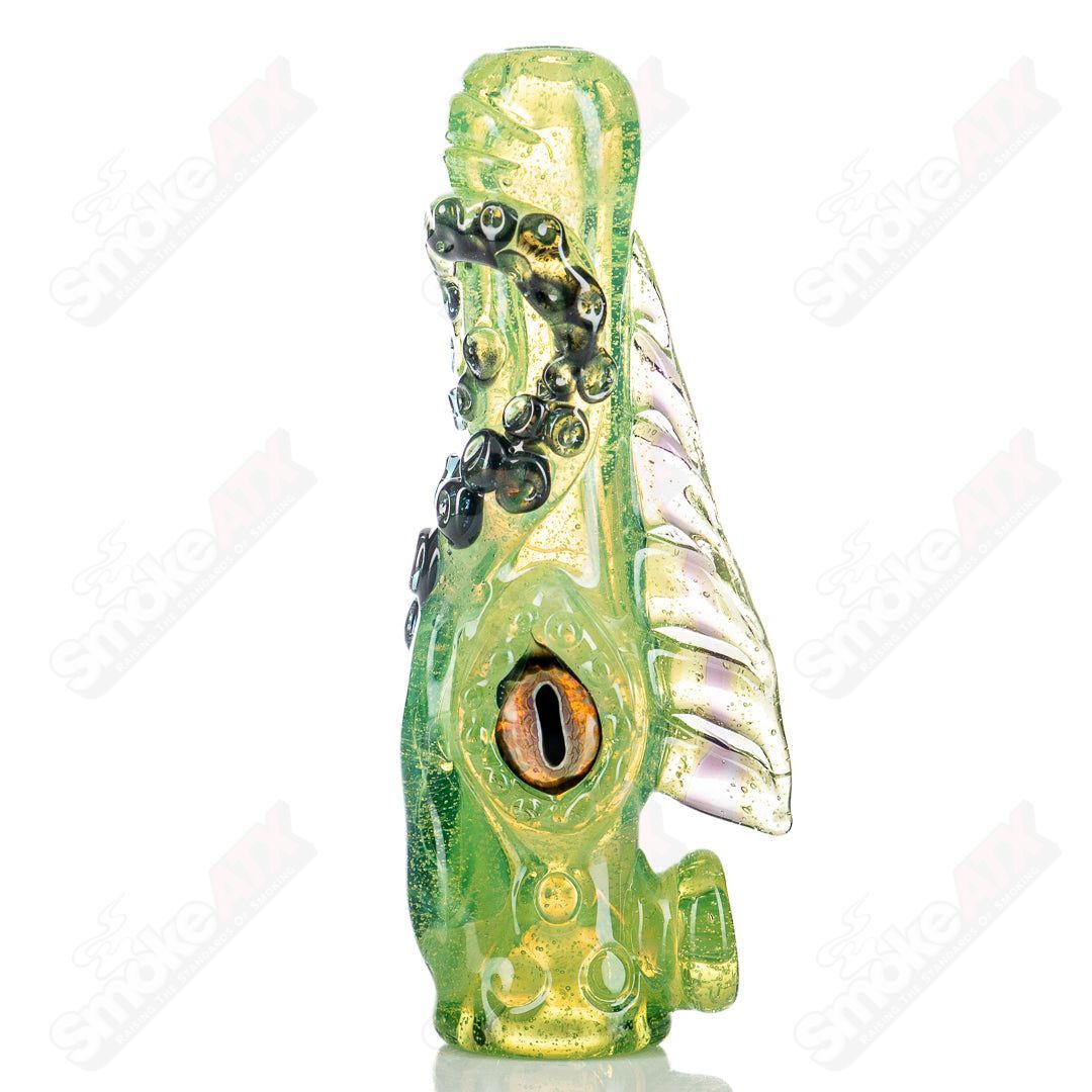 Mako Glass Octopus Chillum, a colorful heady glass pipe featuring an octopus design for smoking or decorative use