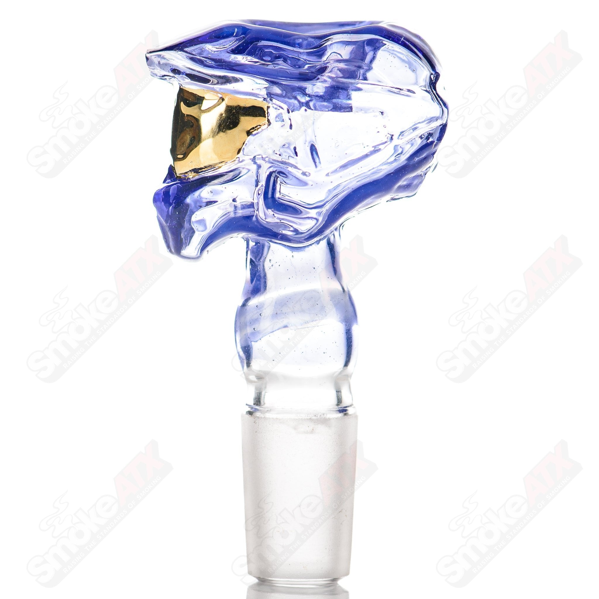 Smoke ATX 18mm Halo Slide bowl by Tony Kazy, clear glass with the distinctive halo design, perfect for enhancing your smoking experience.