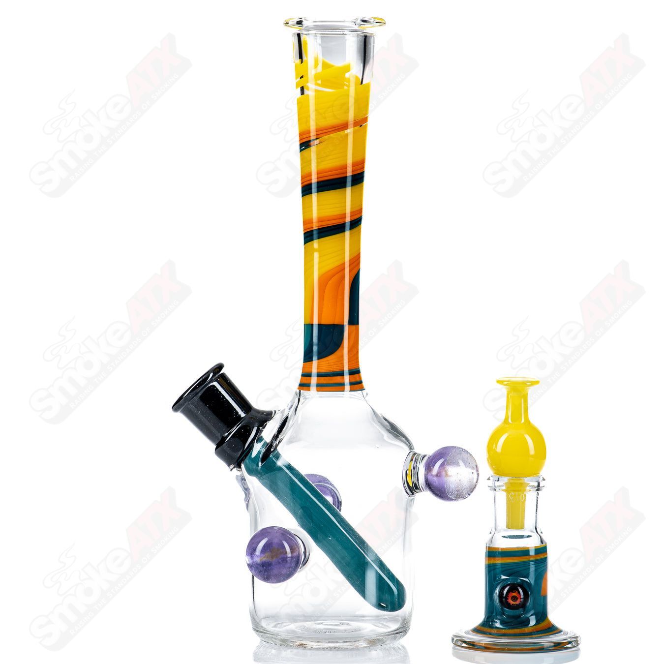 Karl 73 Tetris Rig glass concentrate rig with colorful Tetris-inspired design and clear glass construction.