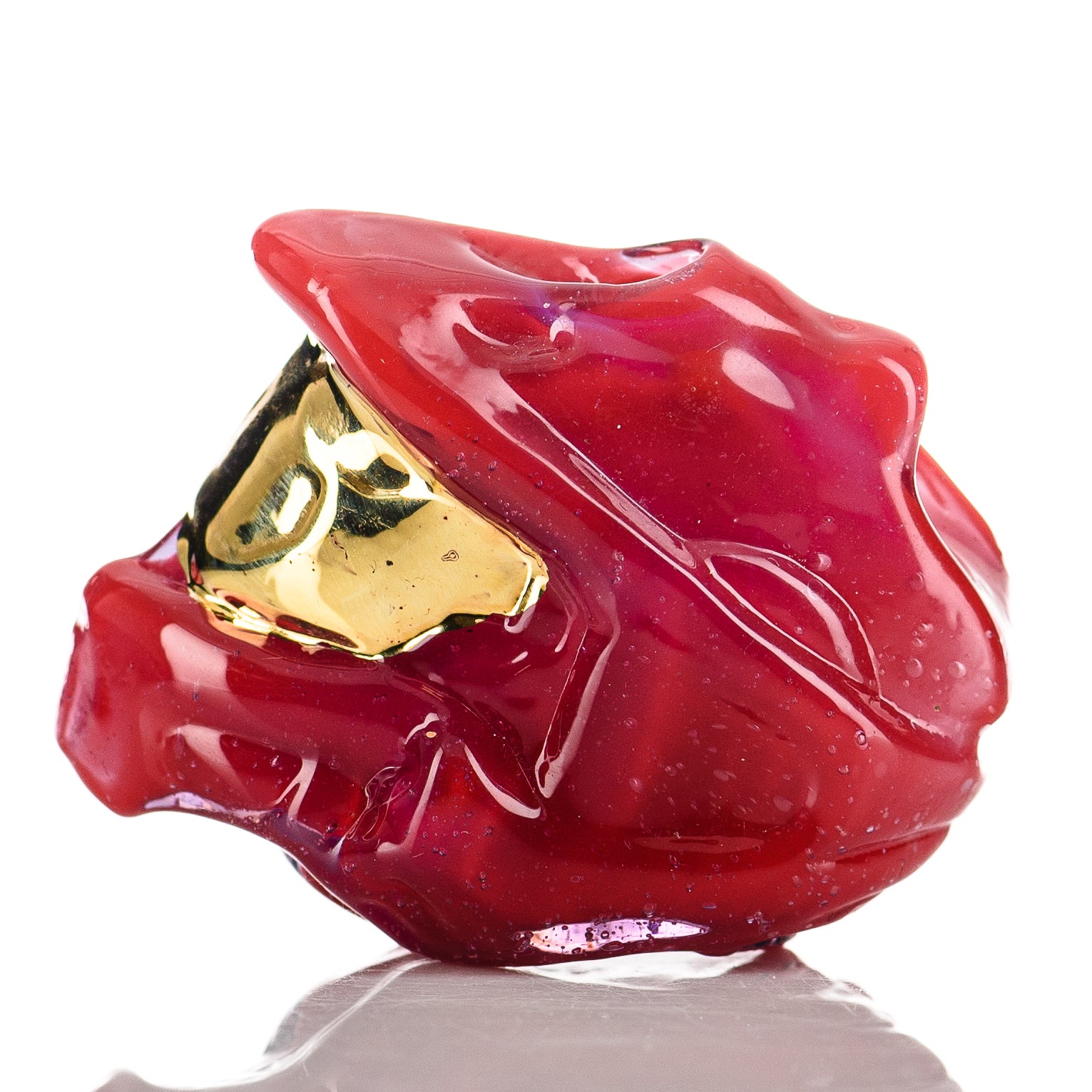 Tony Kazy Flat Halo Master Chief Pendant, Heady Glass jewelry featuring detailed Halo-themed Master Chief design.