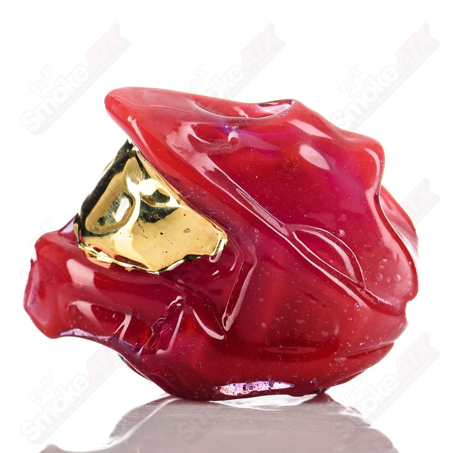 Tony Kazy Flat Halo Master Chief Pendant, Heady Glass jewelry featuring detailed Halo-themed Master Chief design.