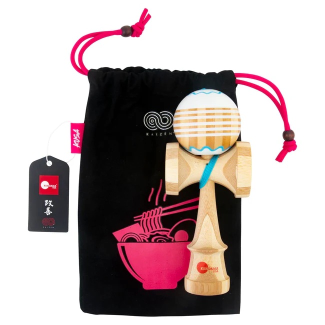 Jet Shape Fishcake Kaisen Kendama by Kendama USA, featuring a colorful fishcake-inspired design on a traditional wooden kendama.