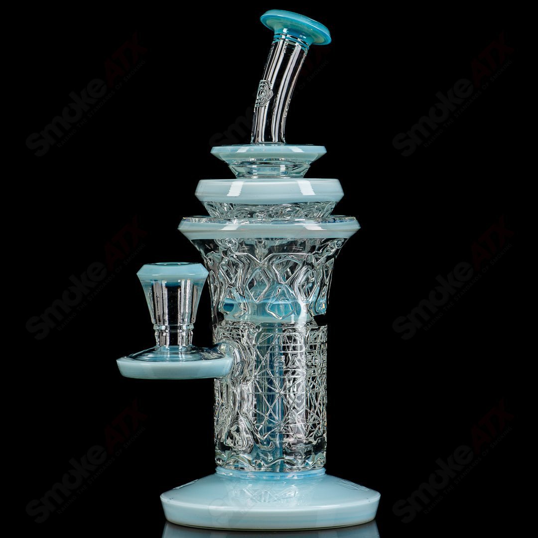 Avant-Garde Full Accent Outside Incycler 2.0 Heady Glass piece with intricate design and vibrant colors for cannabis consumption.