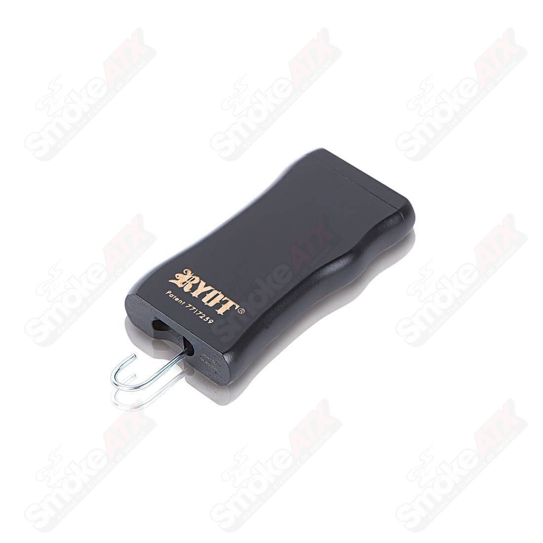 Large black Ryot dugout for 420 products, featuring a durable plastic design with a built-in storage compartment.