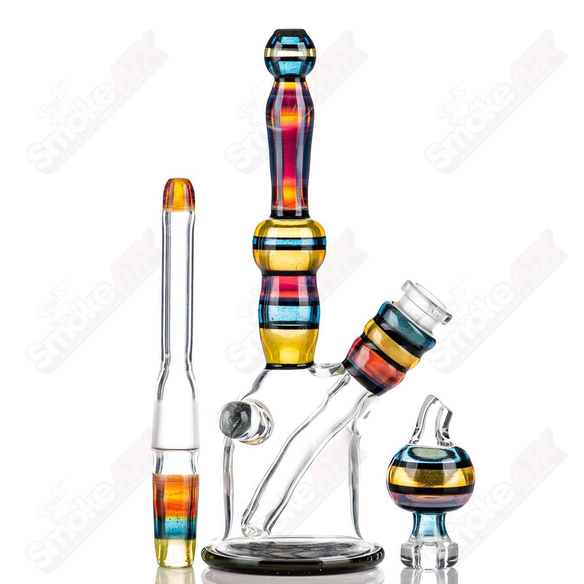 Lemondrop Mini Tube by Doug Zolbert, Heady Glass concentrate rig with vibrant yellow and clear glass design, compact and artistic.