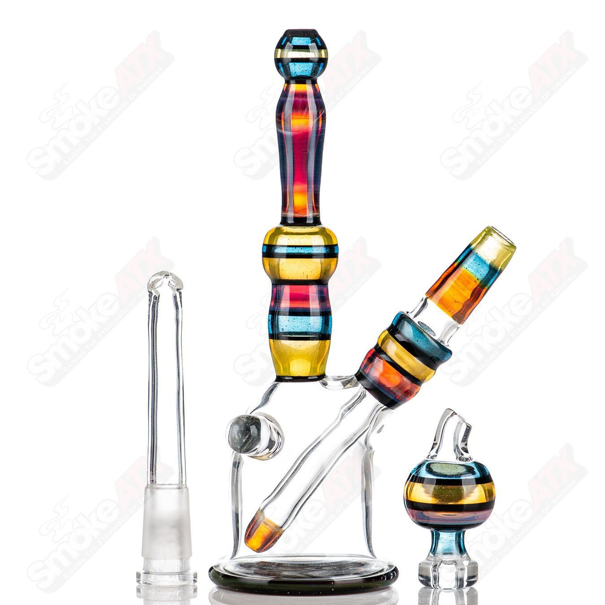 Lemondrop Mini Tube by Doug Zolbert, a heady glass concentrate rig with vibrant yellow and clear design elements.