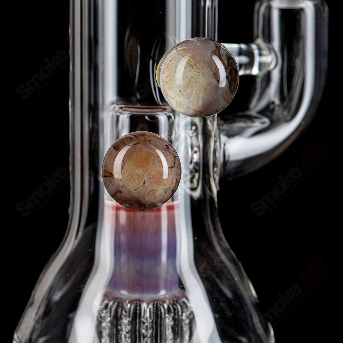 14.5-inch Dirty Rico Serendipity bent neck glass straight tube with 14mm bowl, featuring vibrant design and clear glass construction.