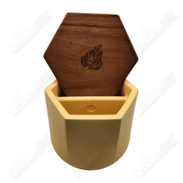 Malua ceramic stash jar by BRNT Designs featuring a sleek, modern design perfect for storing small items or herbs.