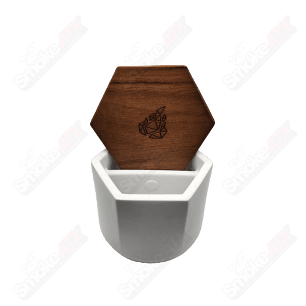 Malua ceramic stash jar by BRNT Designs, featuring a sleek, modern design and smooth surface for storing small items.