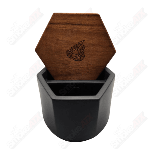 Malua ceramic stash jar by BRNT Designs, featuring a sleek, modern container with a textured finish and secure lid.