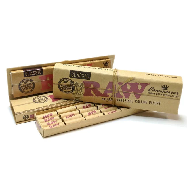 RAW Classic Raw Masterpiece King Size Slim rolling papers with pre-rolled tips, designed for smooth, high-quality rolling experiences.