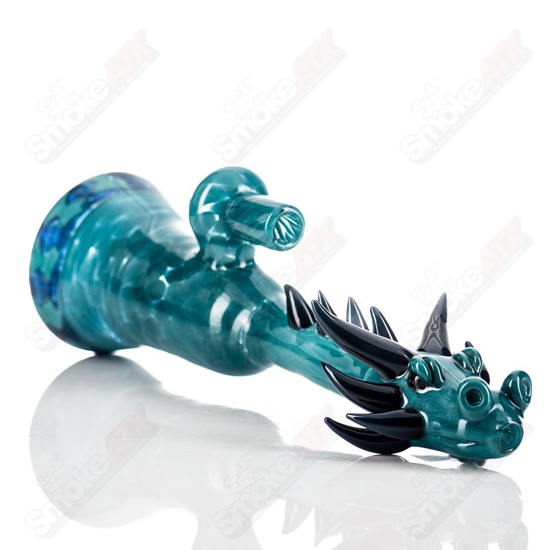 Focused Fire Dragon Tube waterpipe featuring colorful glass design and intricate heady glass craftsmanship.