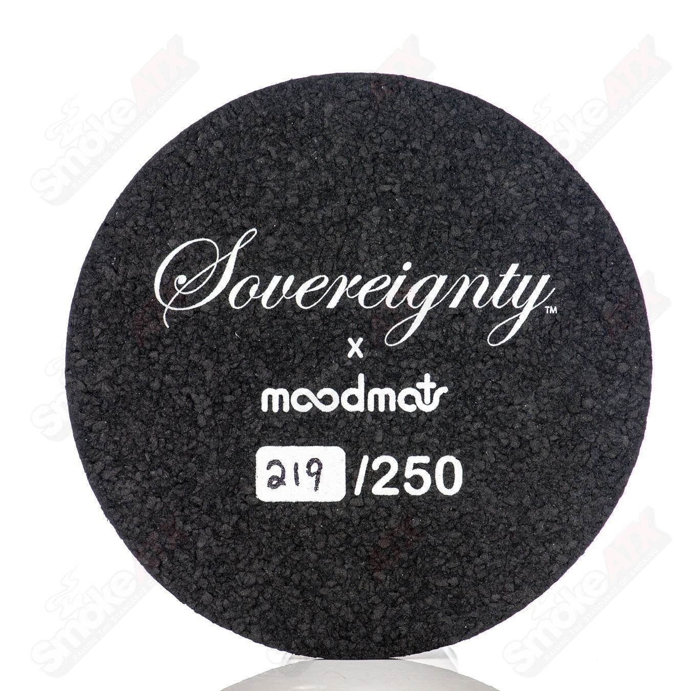Blue and white diamond hemp-themed dab mat by Sovereignty Glass, part of the Hempstar LE series, with a textured surface.