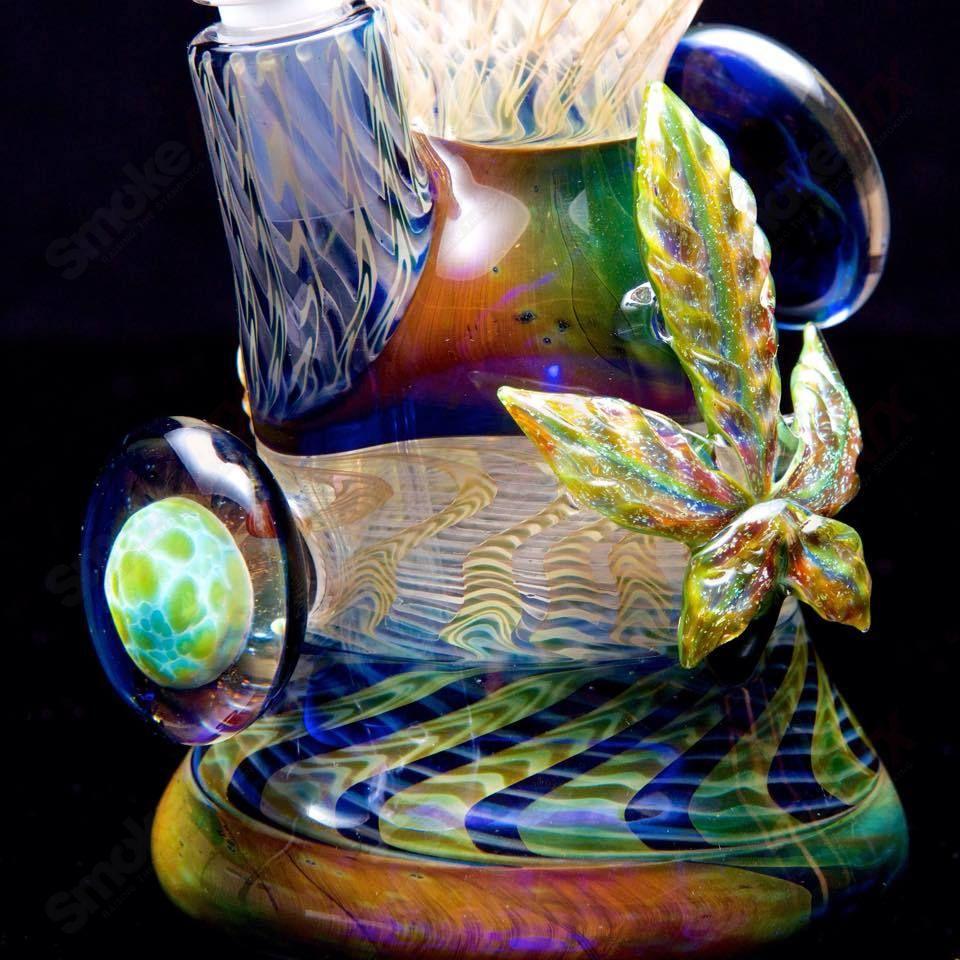 Mr. Gray x Jolex x JD Maplesden Collab heady glass concentrate rig with intricate design and clear glass features.