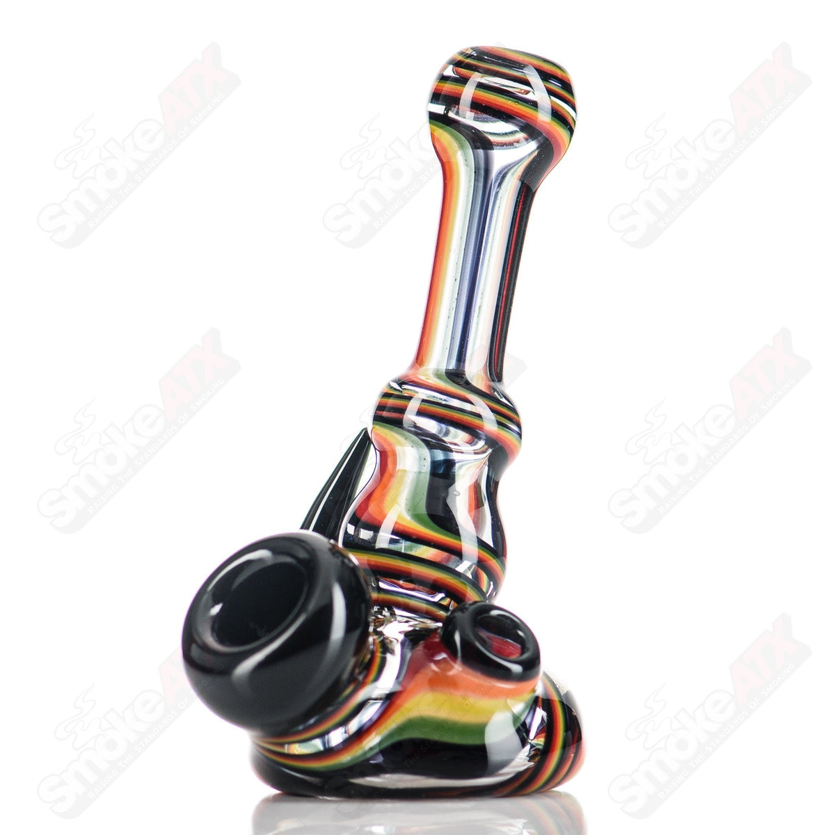 Chaz Pyle 3 Line Work Stand Up Mini Glass Pipe, compact and artistic design for smoking accessories