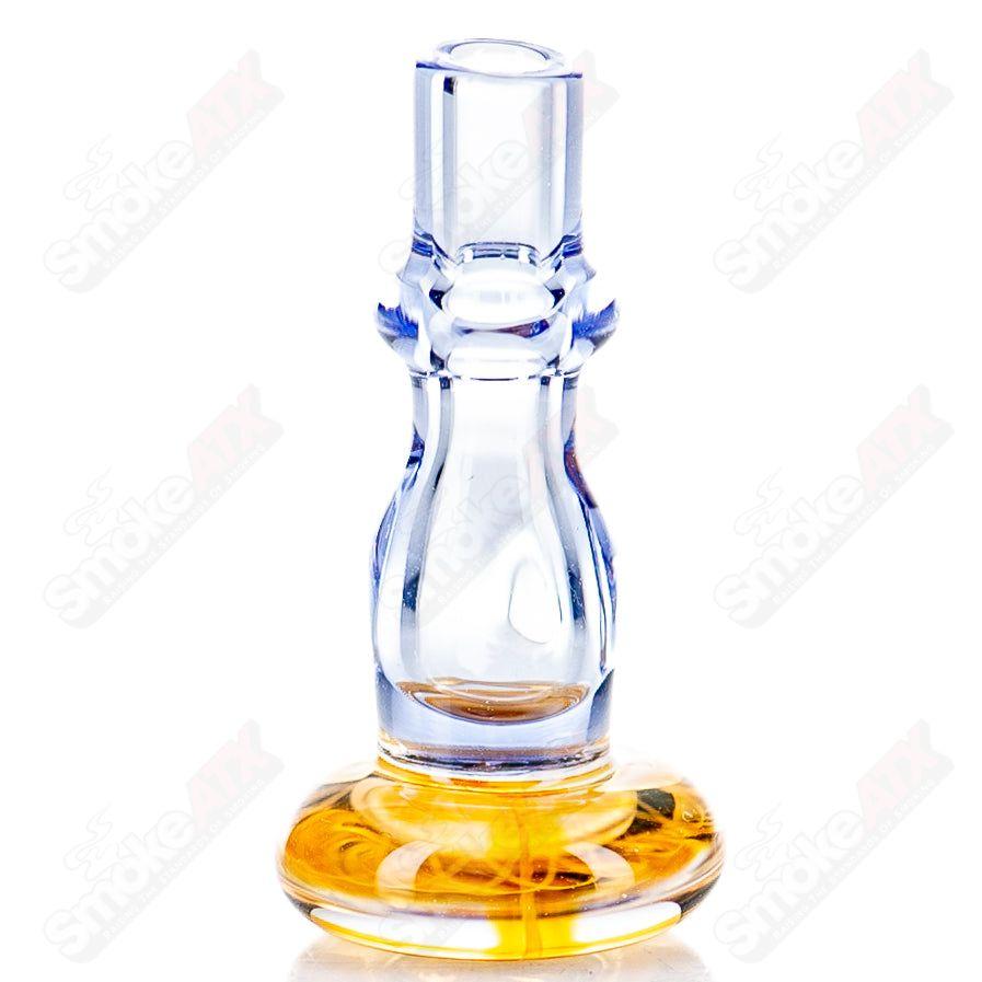 Neptune Puffco Joystick glass attachment by Gatez Glass for Puffco Tops, featuring intricate blue and clear glass design.