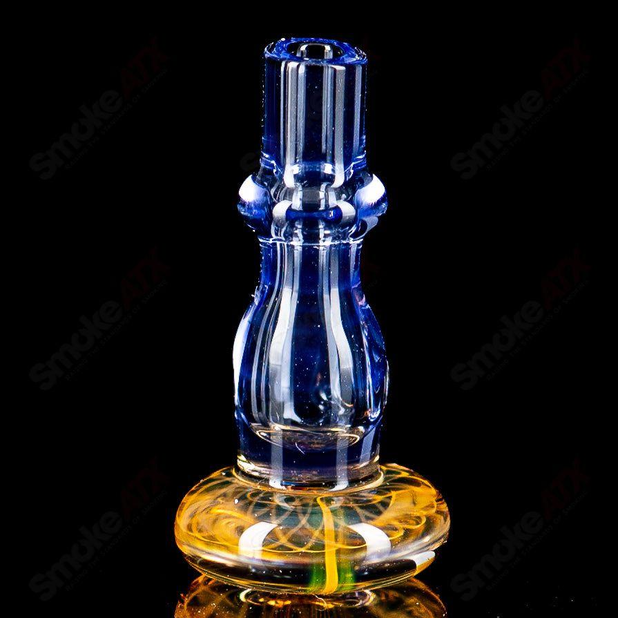 Neptune Puffco Joystick by Gatez Glass, a clear glass Puffco top with intricate blue and green ocean-inspired designs.