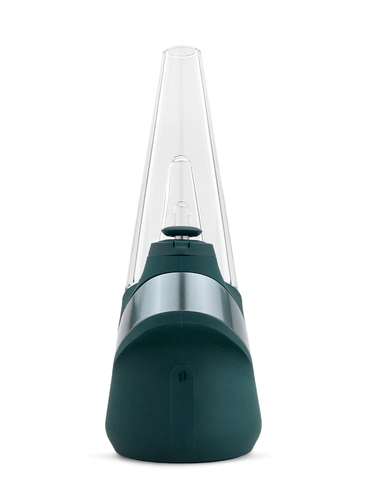 Puffco New Peak Pine Smart E-Rig with sleek design, glass base, and digital controls for precise vaporization.
