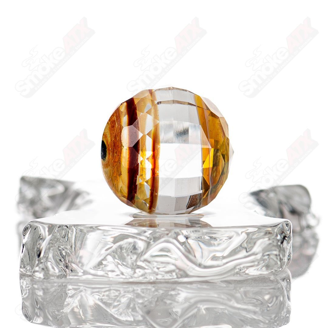 Colorful Indo Marble Fatal Facets glass marbles with intricate patterns, showcasing vibrant hues and detailed designs.