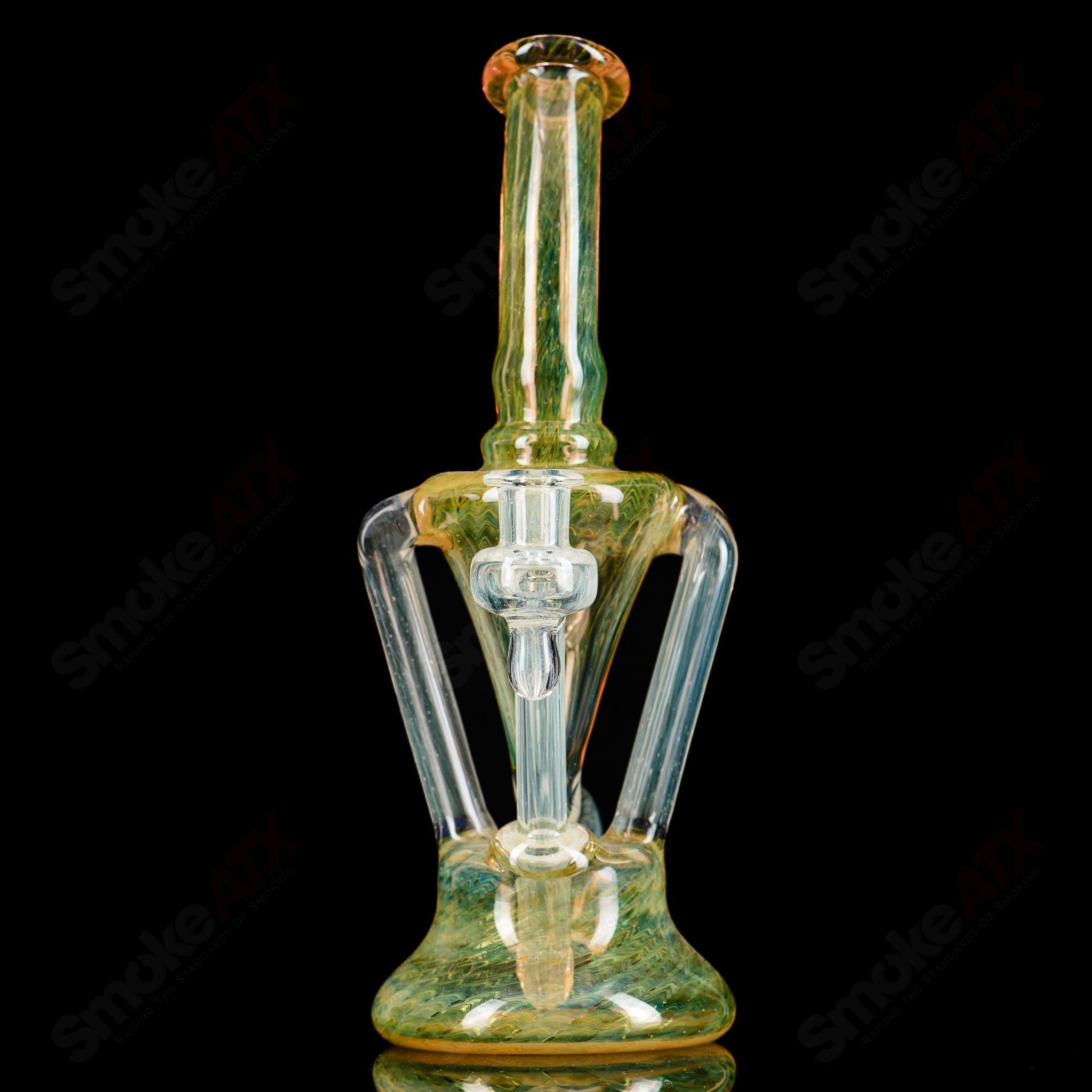 Glass Full Fume Recycler by Dot Mark, featuring intricate glasswork and a sleek design, designed for smooth, flavorful hits.