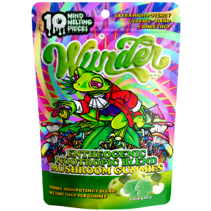 7500mg Sour Apple Entheogenic Nootropic Blend Mushroom Gummies Wunder - Smoke ATX