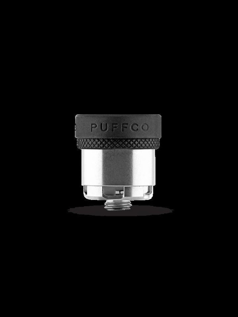 Puffco Peak atomizer for vaporizer, showing a sleek replacement vaporizer accessory with metal connection and glass components.