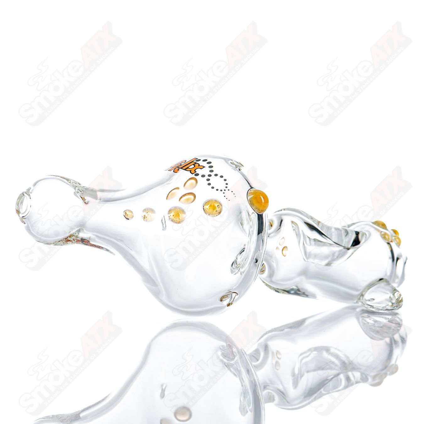 Orange Label Medium Classic Hybrid Steam Roller glass pipe by American Helix, featuring a sleek design and sturdy construction.