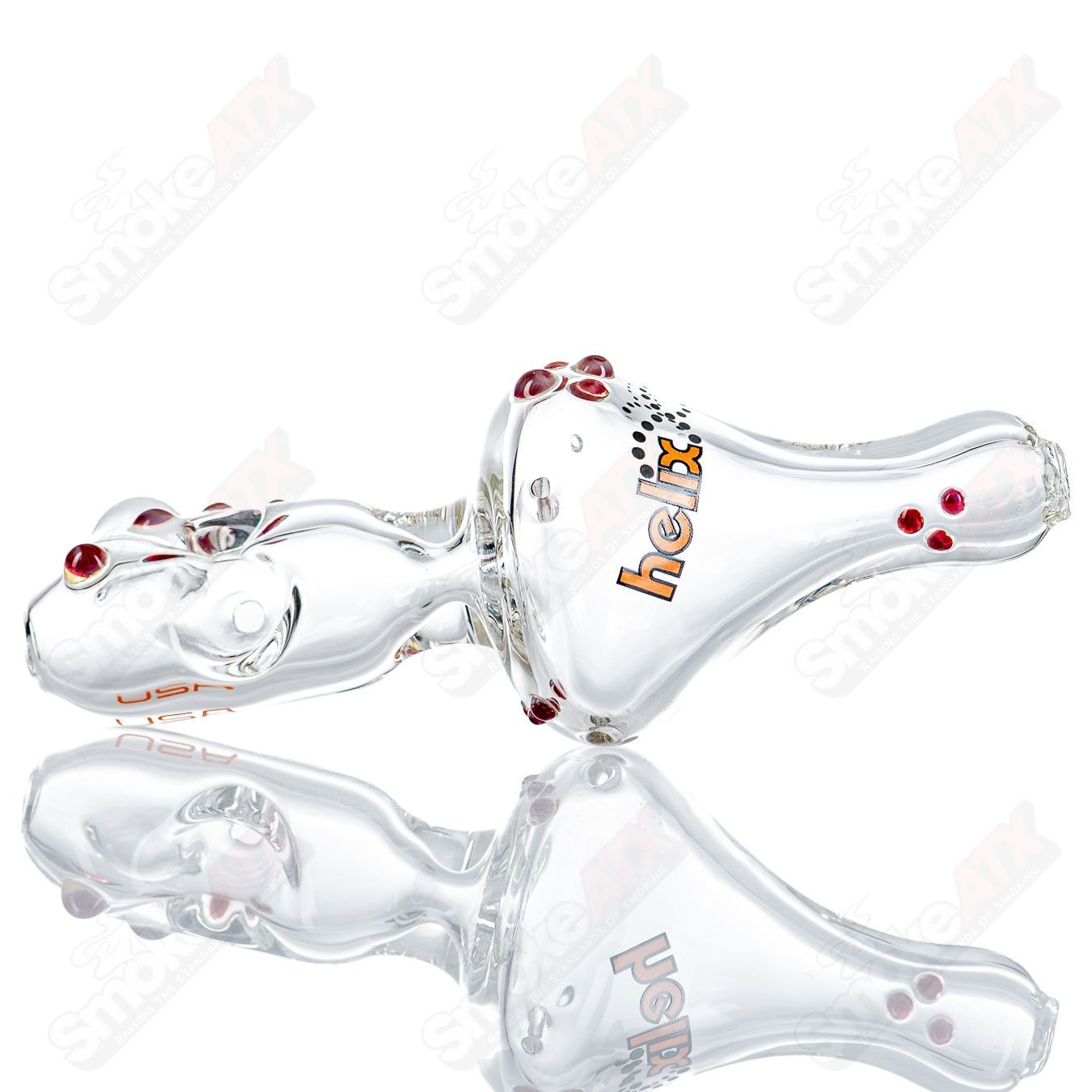 Orange Label Micro Classic Hybrid Steam Roller glass pipe by American Helix, featuring a compact design and vibrant orange label detail.