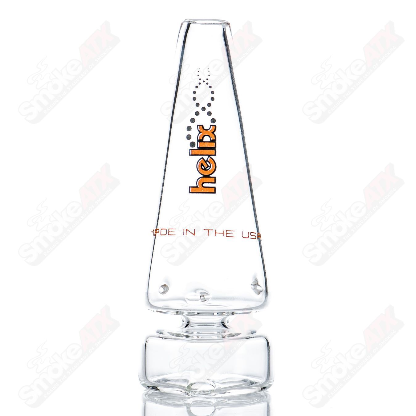 Orange Label Straight Line Puffco Dry Top glass accessory for Puffco devices by American Helix, features clear glass with orange accents.