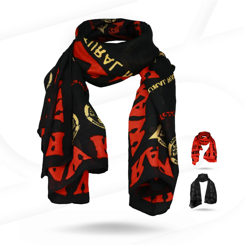 RAW Red on Black Fashion Scarf - Smoke ATX