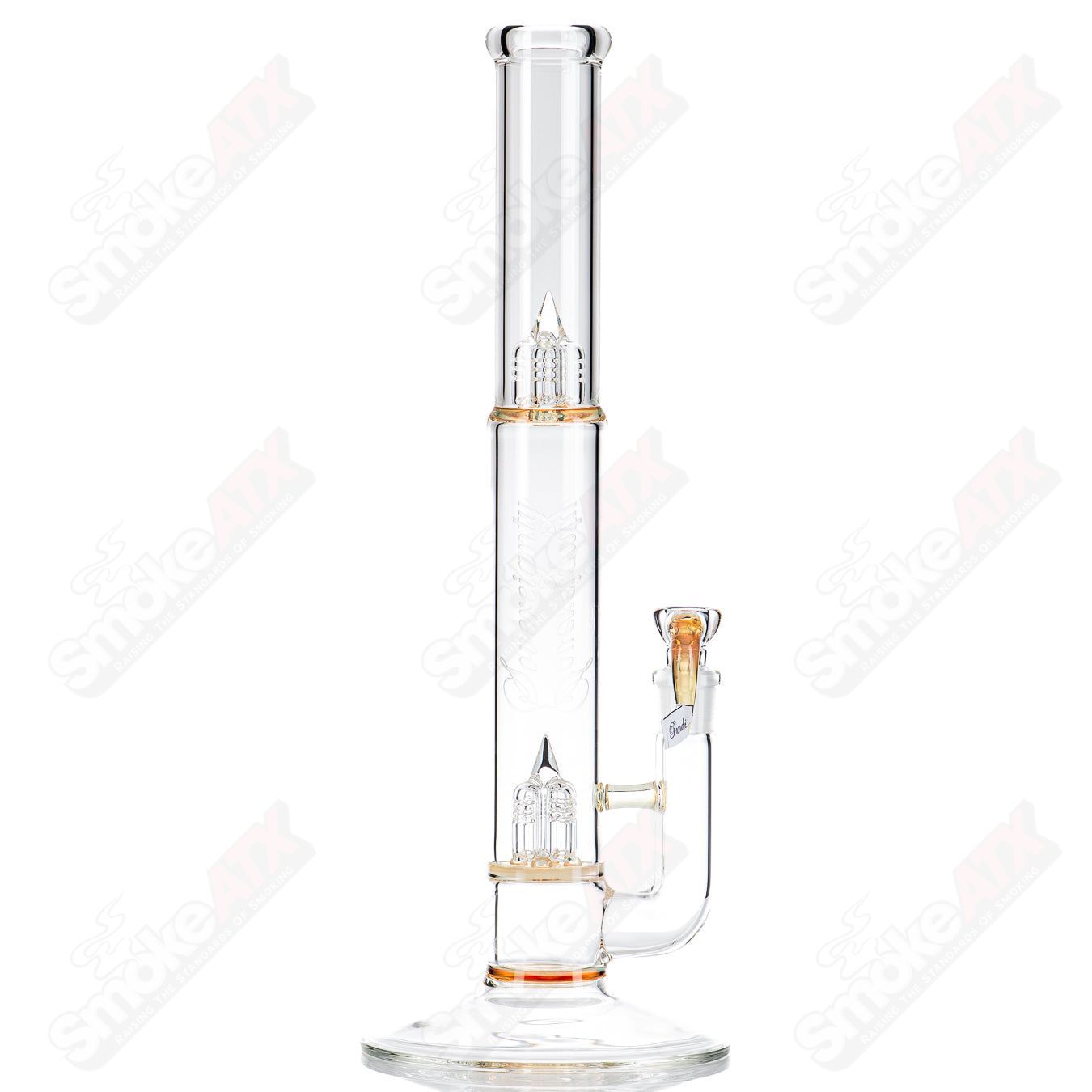 Sovereignty Glass Pandemic Bishop W/ Inverted 4 heady glass pipe with detailed design and clear glass craftsmanship.