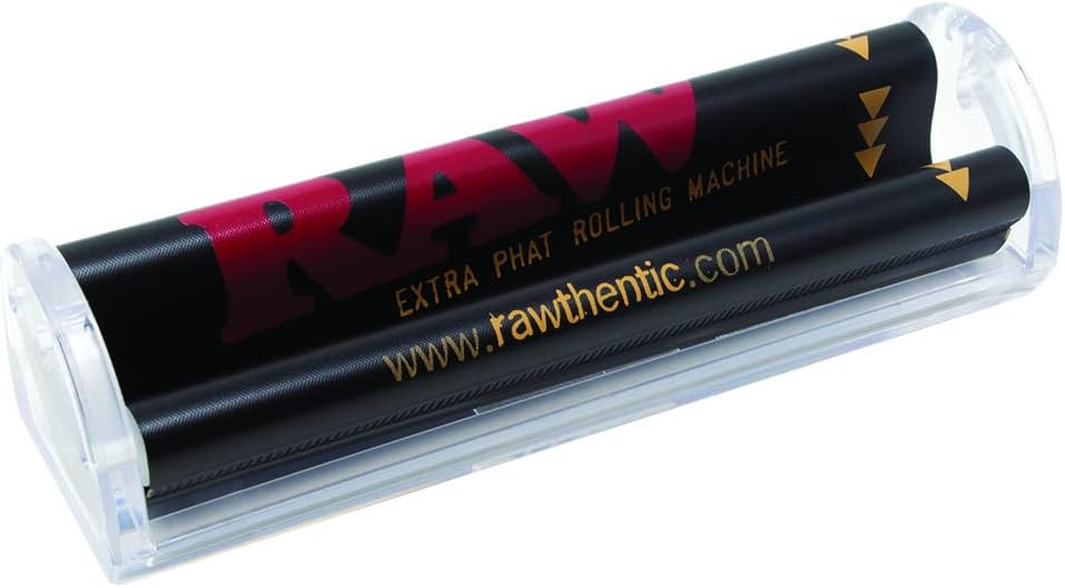 RAW Phatty Roller 125mm rolling machine for rolling cigarettes or herbs, durable metal construction, compact design.