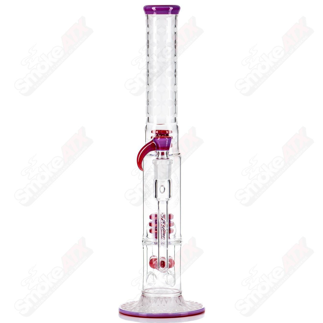 (Pink Slyme) 2x2 Fusion Perc Tube by Subliminal Glass - Smoke ATX