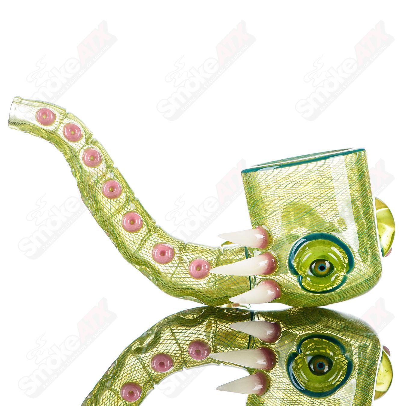 Proxy Sherlock heady glass by Salt Glass featuring a detailed Sherlock Holmes-inspired design and clear glass construction.