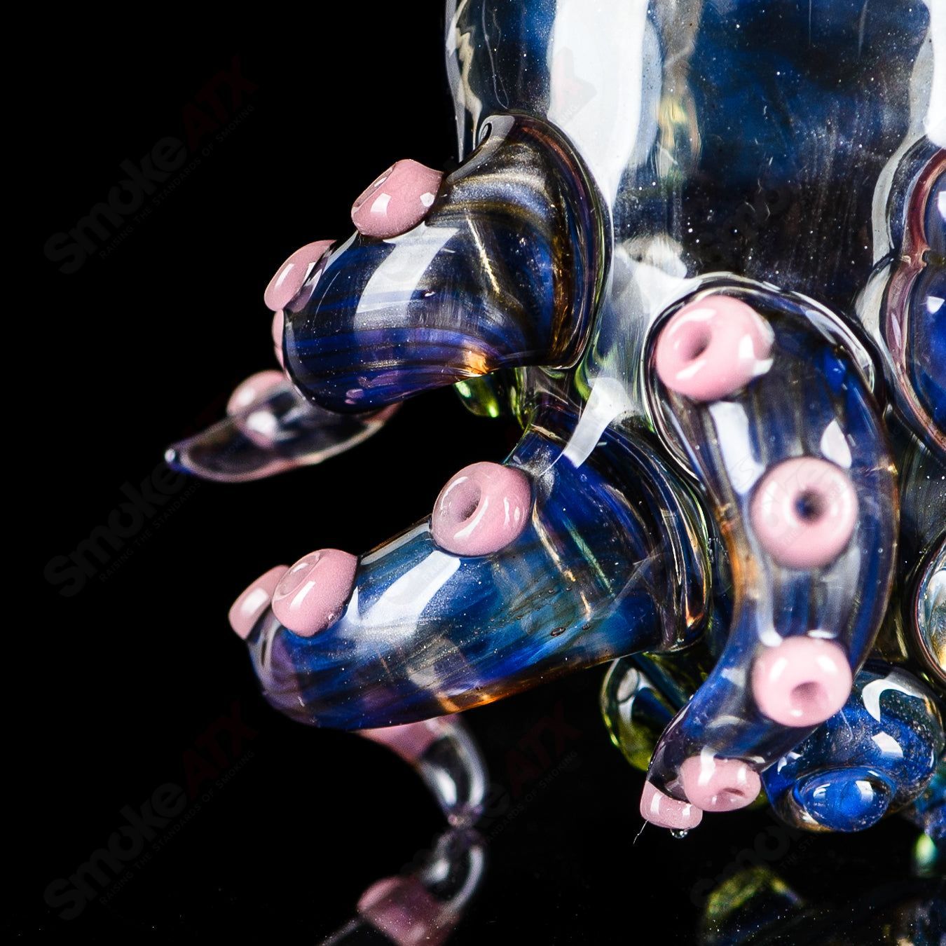 Proxy Sherlock hand pipe by Salt Glass, clear heady glass with intricate design, perfect for display and use.