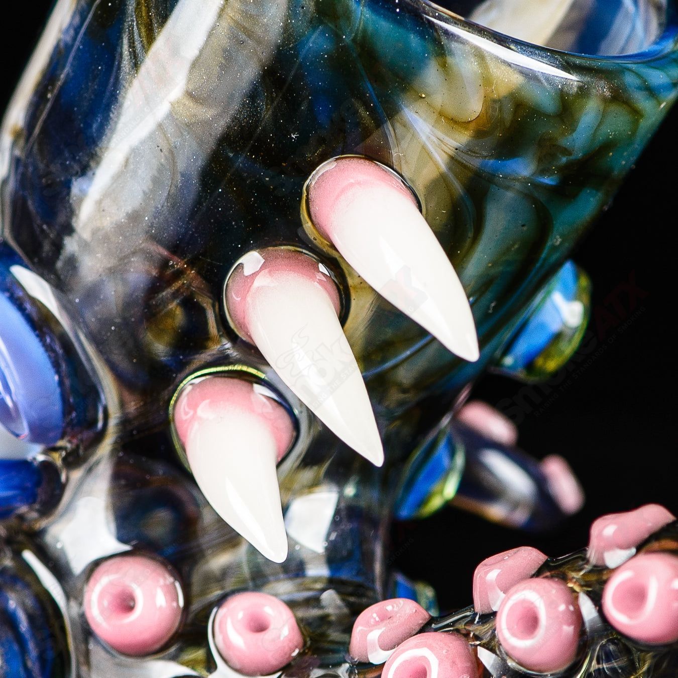 Proxy Sherlock hand pipe by Salt Glass, colorful heady glass pipe with intricate design and smooth glass finish.