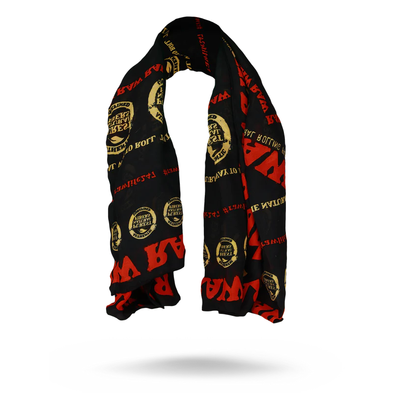 RAW Red on Black Fashion Scarf - Smoke ATX