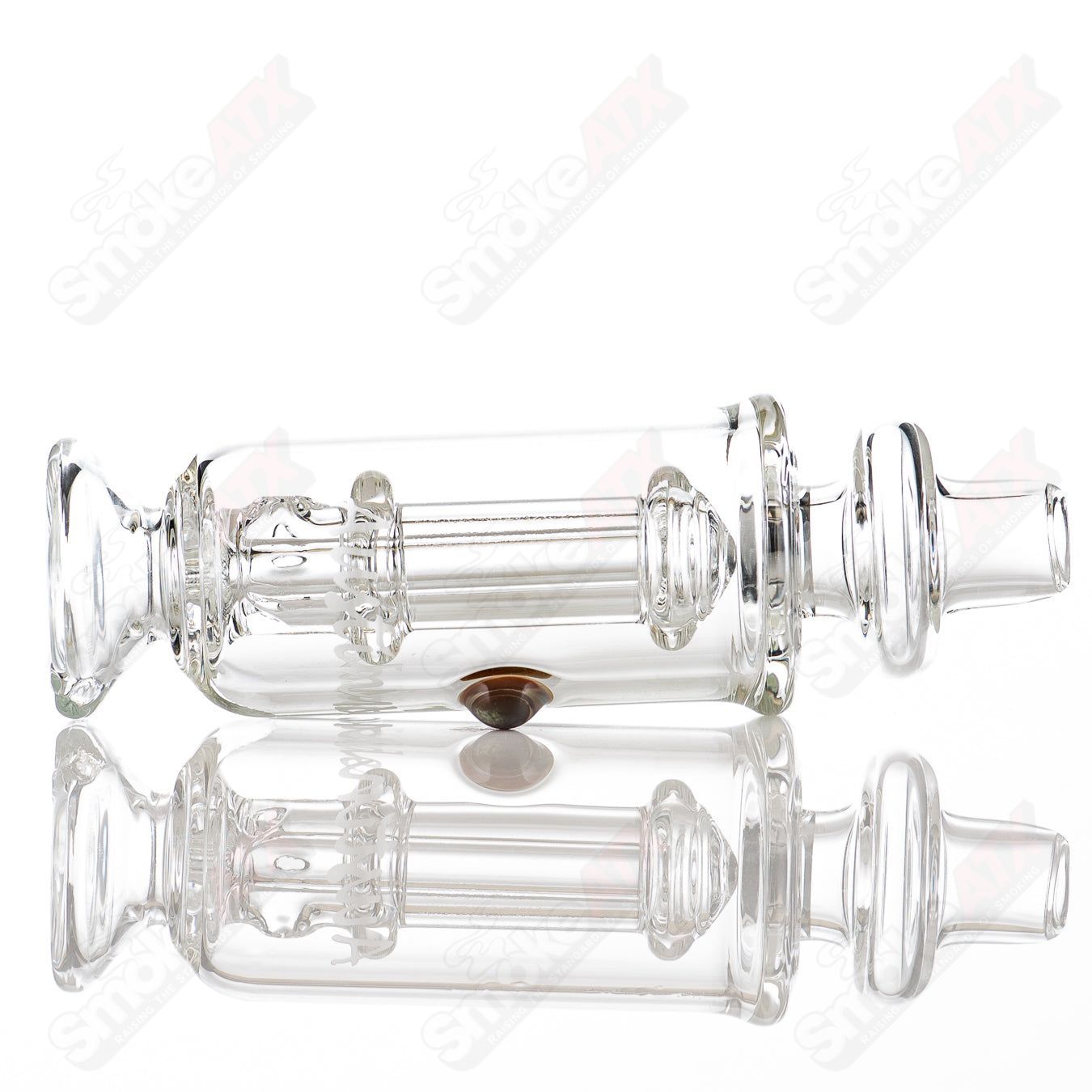 Puffco attachment with marble color dot accent, Austin Made Glass Co glass top for Puffco devices, detailed marble design.