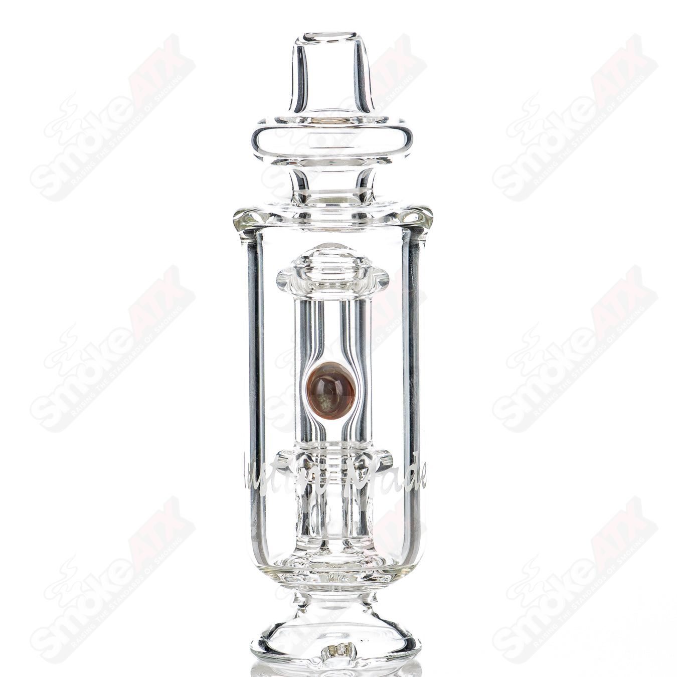 Puffco attachment with marble color dot accent, glass top accessory for Puffco devices by Austin Made Glass Co.