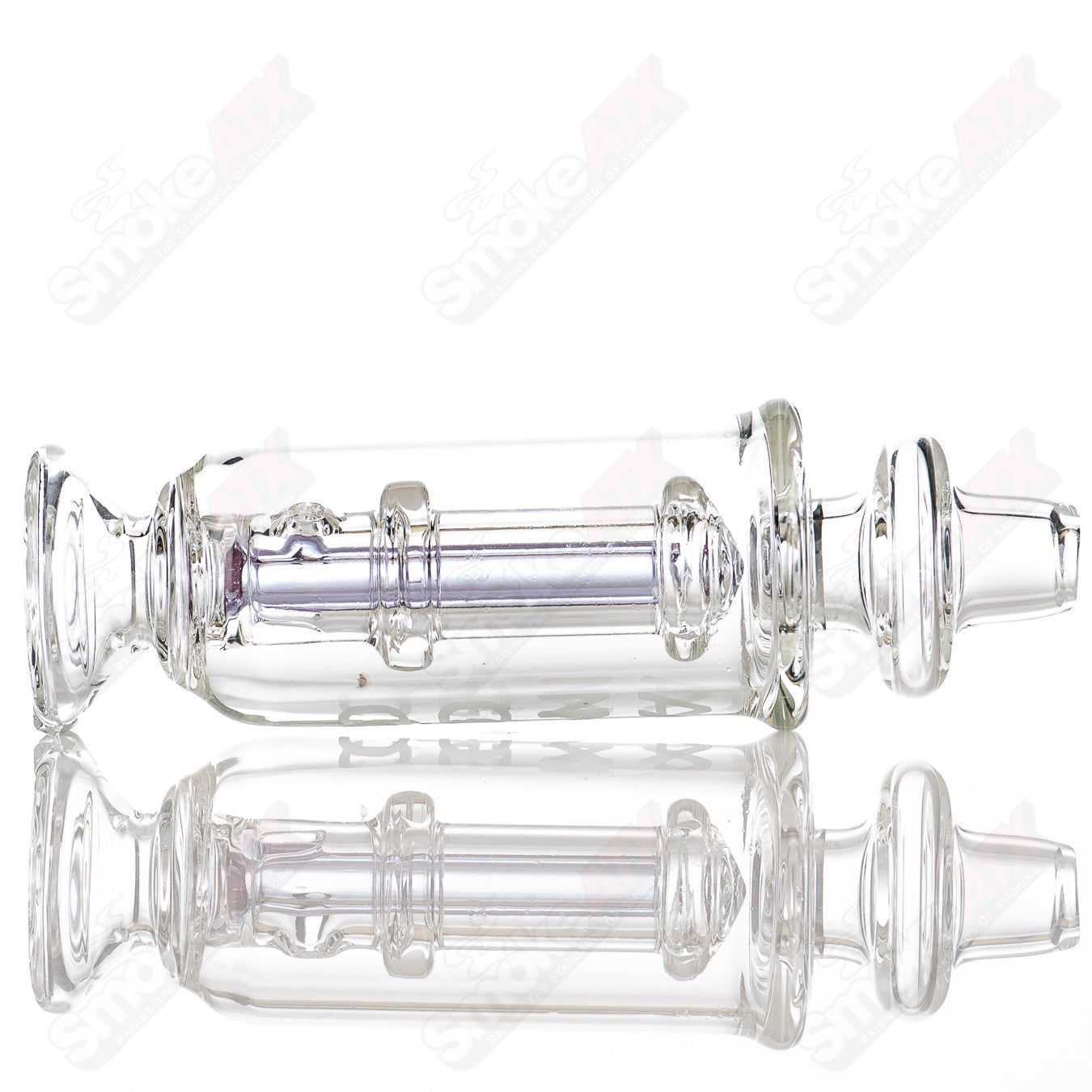 Purple accent Puffco attachment glass top for Puffco devices by Austin Made Glass Co, featuring colorful glasswork and intricate design.