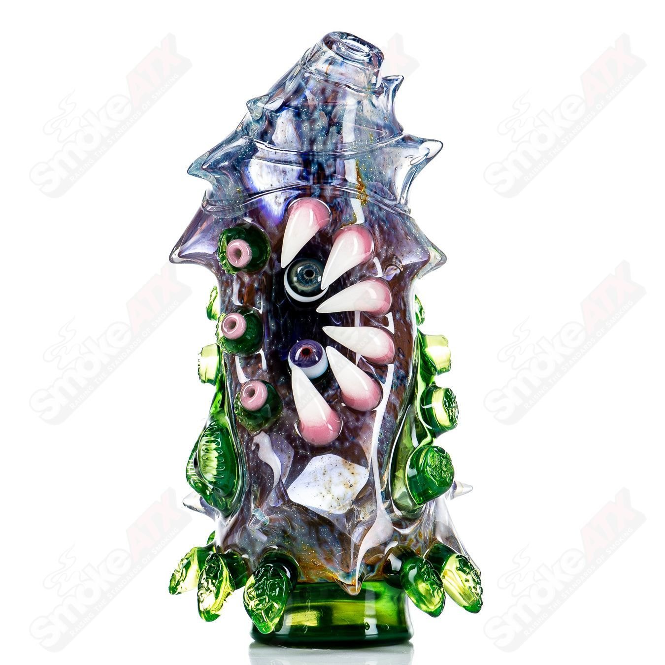 Heady glass Puffco Top by Nobody Glass x SALT featuring colorful, artistic glass design for Puffco vaporizer accessories.
