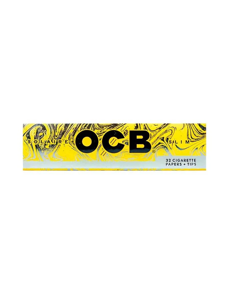 OCB Solaire Slim Rolling Papers with Tips, 420 Products, thin lightweight paper for rolling cigarettes or herbal blends