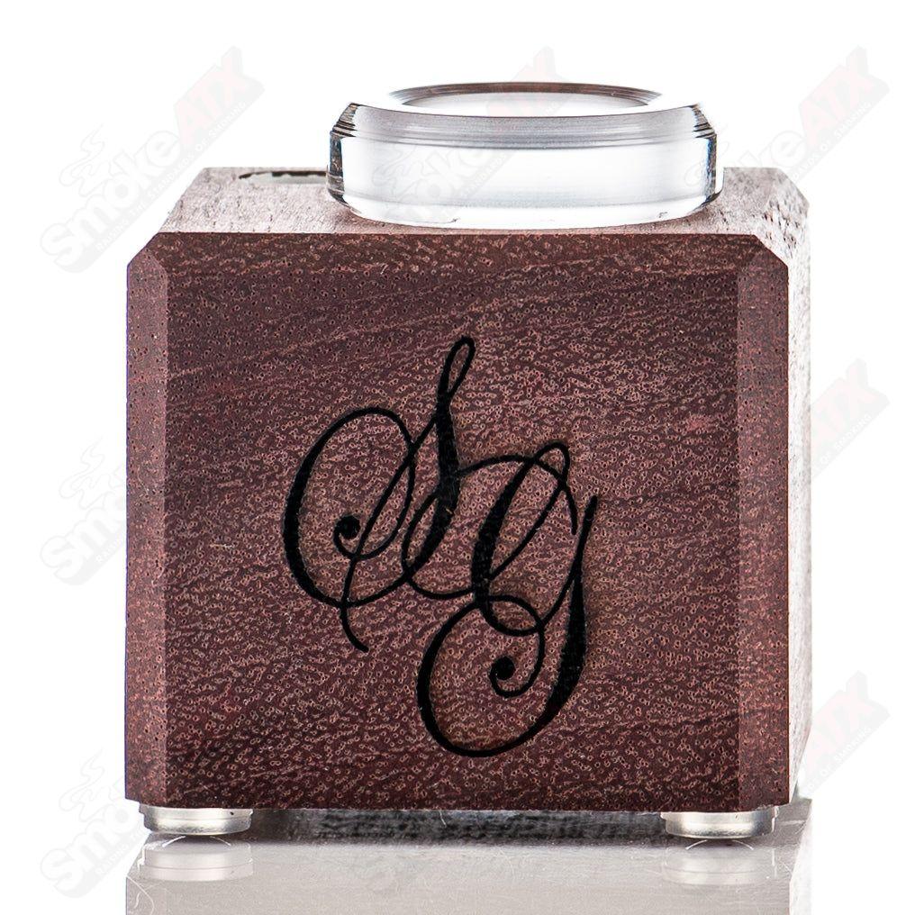 Purple Heart 1-Hole Slide Stand by Sovereignty Glass, heady glass accessory with vibrant purple and clear design for secure slide placement.