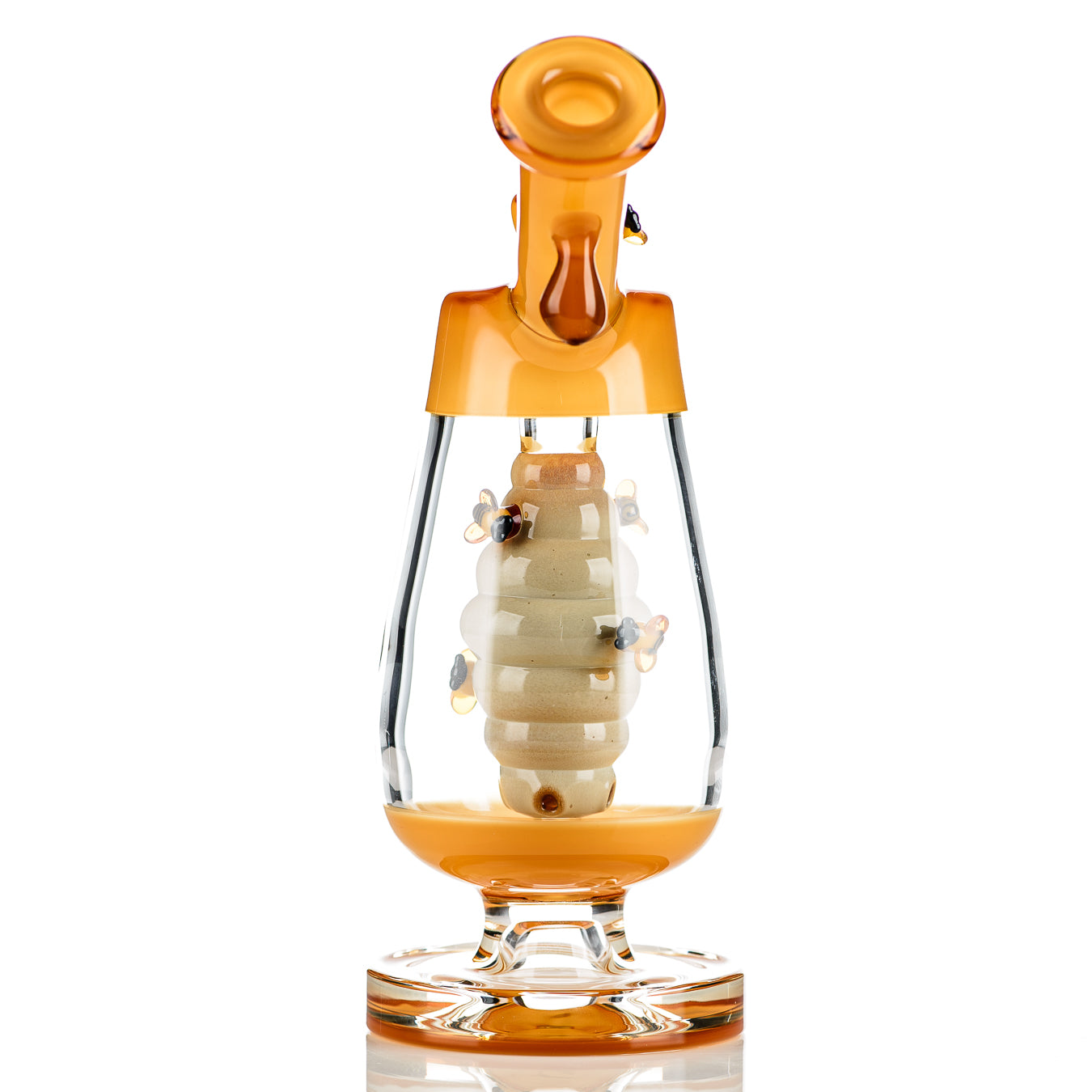 Honey Bubbler with Flower Bowl Joe P Glass - Smoke ATX