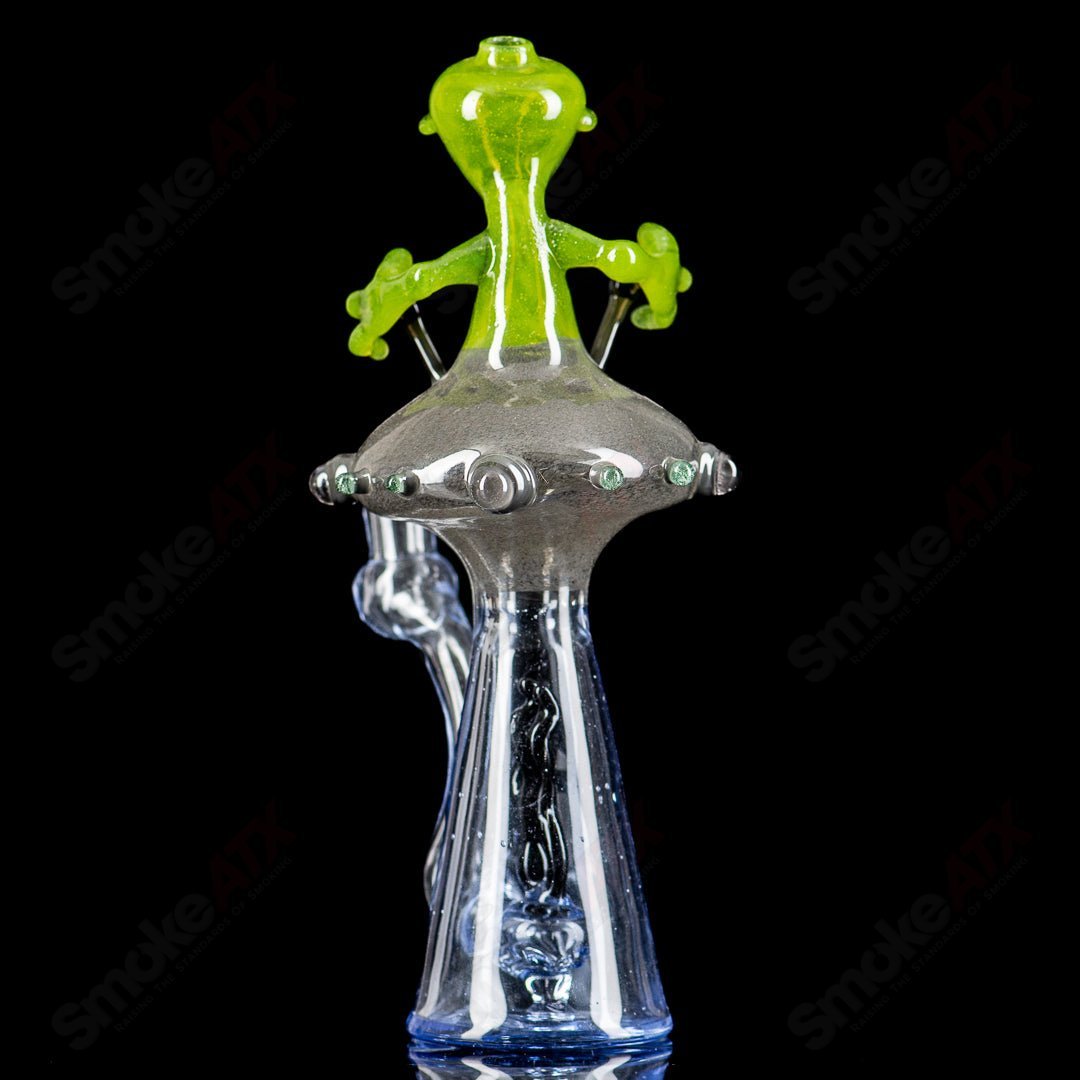 Colorful Alien Rig by Als Boro Creation, a handcrafted glass concentrate rig with intricate design and vibrant details.