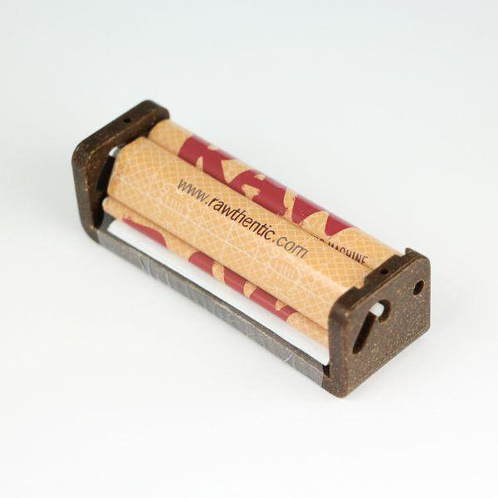 RAW 70mm hemp roller for rolling papers, ideal for 420 products, showcasing the natural hemp material and rolling process.