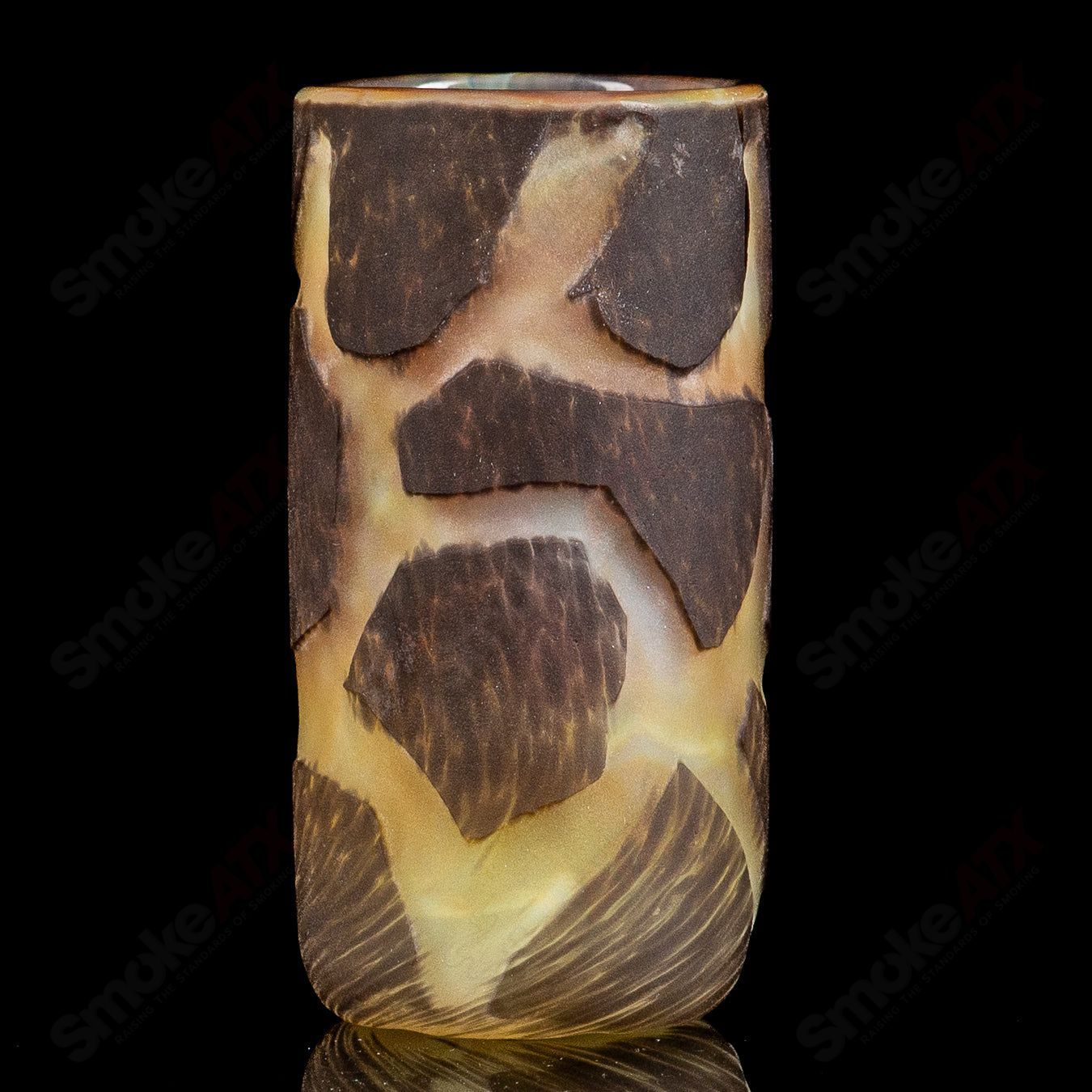 Clear glass shot glass featuring a detailed giraffe design by Addison Hanna, part of the Heady Glass Cups collection.
