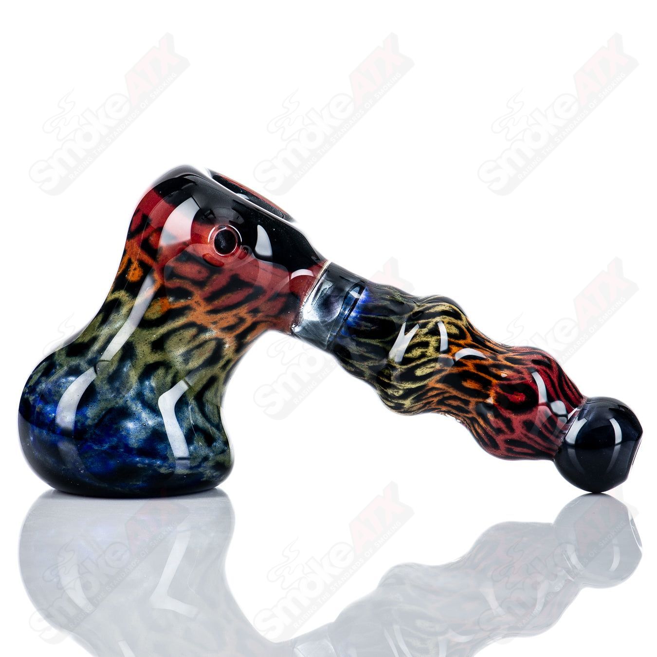 Rainbow Leopard Print Hammer Bubbler Steve Hoffman - Smoke ATX